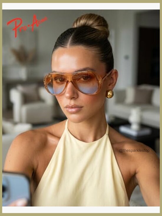 Oversized Retro Square Aviator Sunglasses UV400 Protection for Women main image 4